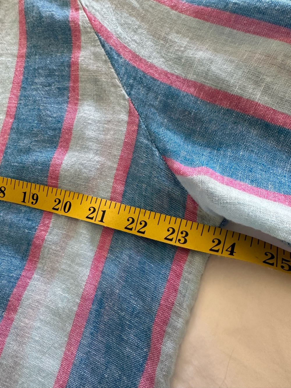 Rails tie-front linen top in blue and pink, size large - Picture 8 of 13